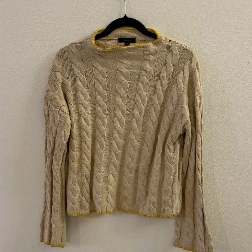 J. Crew Cream Cable Knit Sweater